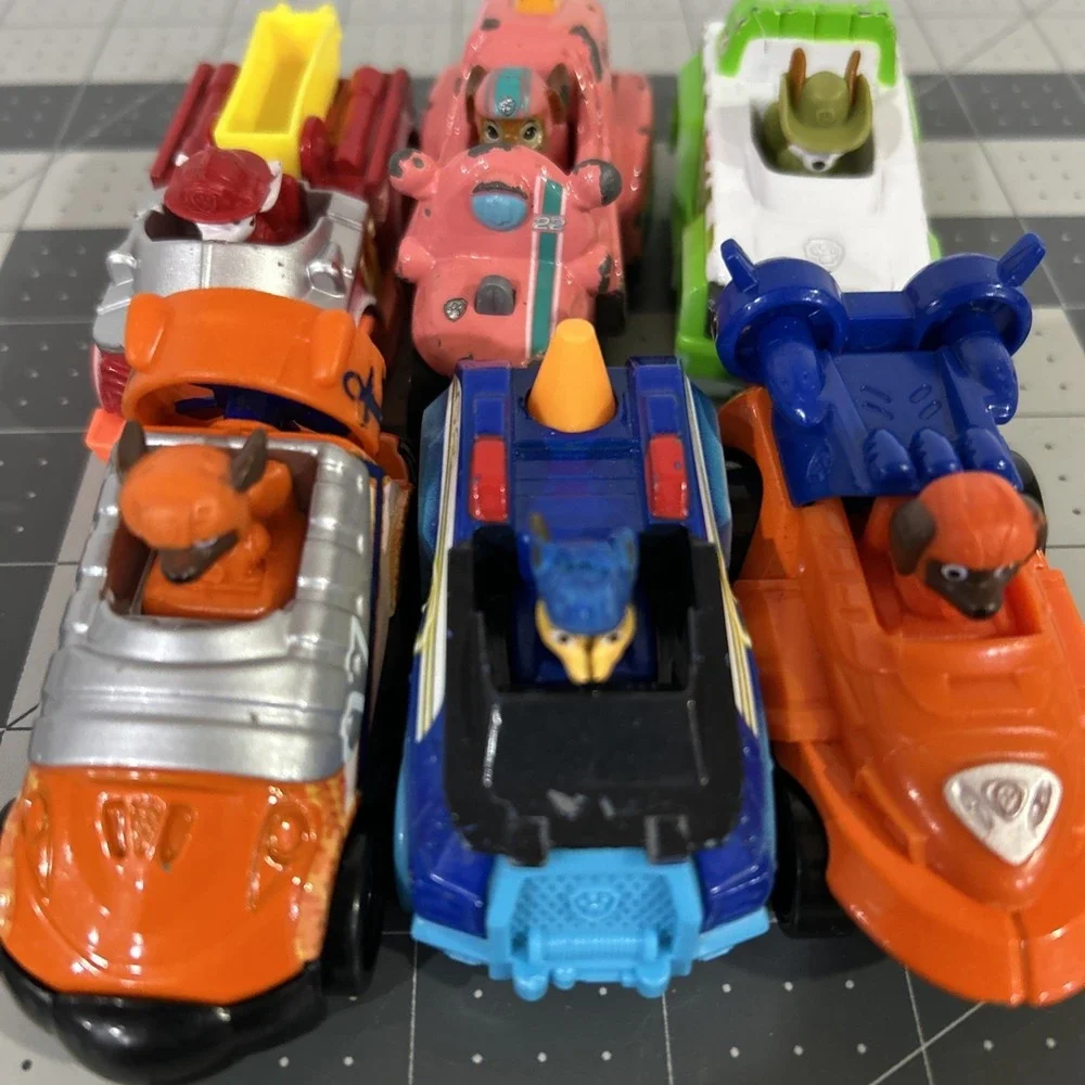 Paw Patrol Mighty Pups Super Paws Set TRUE METAL Car Assortment Lot of 6 toy car